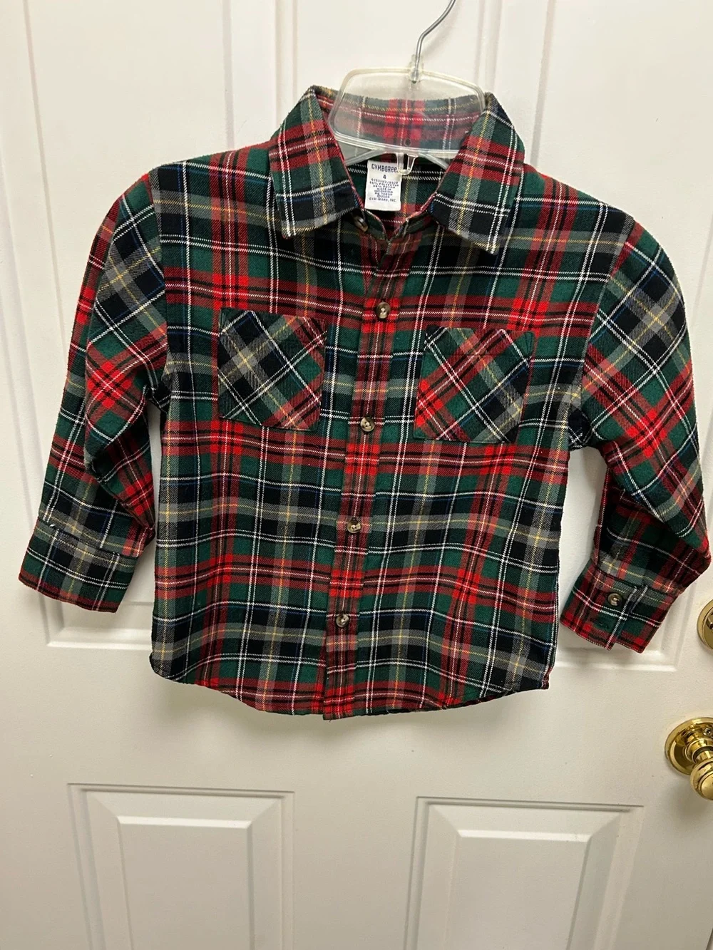 Gymboree Red and Green Plaid Button-Down Shirt